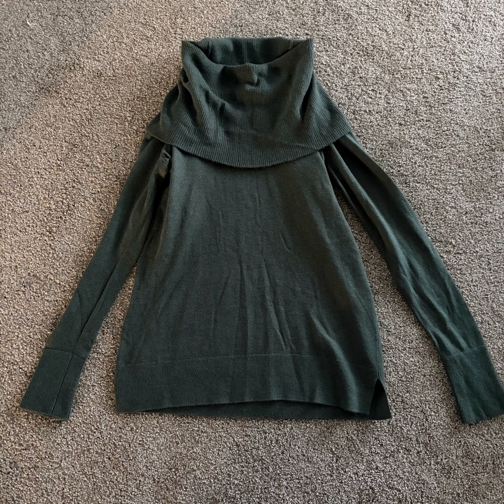LOFT Olive Green Cowl Neck Sweater
